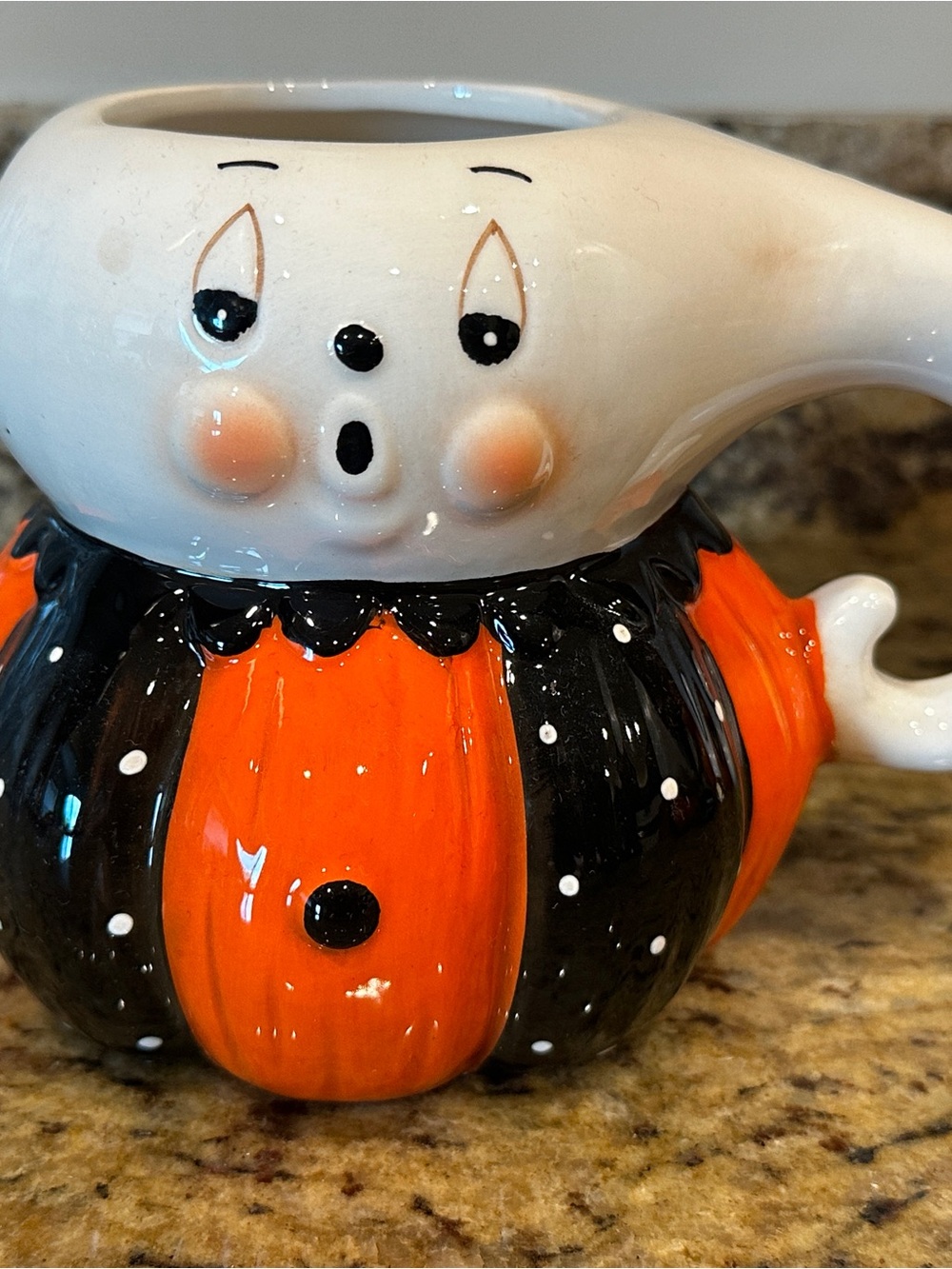 Johanna Parker Transpac Halloween Ghost Pumpkin Mug NWT